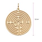 Goudkleurige hanger met labyrint van het leven Productnr.: 8541-1 Energetix. Met de afmeting 3.2cm